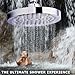 Shower Head - LIMITED TIME SALE - Rainfall High Pressure 6” - Rain High Flow Fixed Luxury Chrome Showerhead - Removable Water Restrictor - For the Best Relaxation and Spa