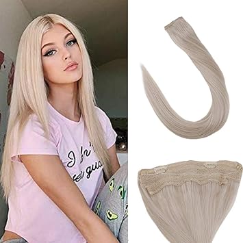 Amazon Com Laavoo 14 Straight Fish Line Halo Hair Extensions