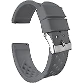 BARTON WATCH BANDS, 18mm Smoke Grey - Tropical-Style 2 Watch Bands - Quick Release - Choose Strap Color & Width