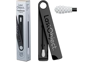 LastSwab® Reusable Cotton Swabs for Ear Cleaning - The Sustainable and Sanitary Alternative to Single-Use Q Tips - Zero Waste and Easy to Clean - Comes with a Convenient Travel Case Holder - Black