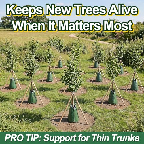 12 Packs Slow Release Tree Watering Bags - 20 Gallon Zippered Automatic Drip Irrigation Bags for New Planted and Transplanted Trees