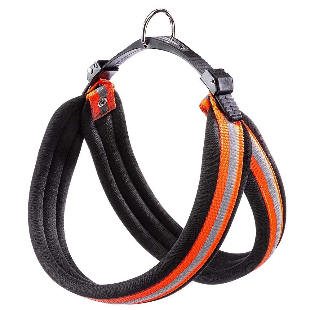 Ferplast Harness for Large Dogs AGILA REFLEX 7 Dog Harness with Soft Padding, Quick Release and Attachment System, Chest Size 63-71 cm. Orange