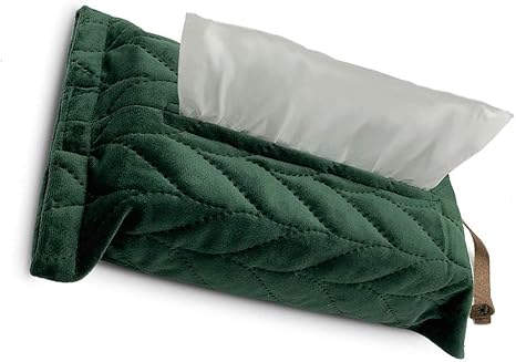 Amazon 1個 ティッシュケース 吊り下げ 車用 掛ける 縦 吊るす ベロア 家 オフィス 事務室 ダークグリーン キッチンペーパーホルダー オンライン通販