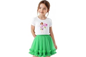GroYolan Girls Tutu Skirt Soft Fluffy 3 Layered Tulle Ruffle Skirt for Toddler Baby Kids Casual Party Costumes 1-10 Years