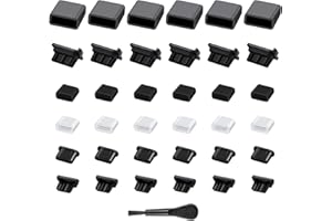AILOVETECK 36PCS 6 USB C Anti Dust Cover Plugs Kit for iPhone, Silicone Soft Micro USB Cap Port Protector, Anti Dust Cover Protector Plugs Cap for USB A, Micro USB, Type C Ports (36PCS)