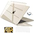 EooCoo Case Compatible with MacBook Air 13 inch M4 2025 2024 2023 2022 M3 M2 A3240 A3113 A2681, Starlight Air 13.6" Laptop Hard Shell Case + Keyboard Skin Cover + Screen Protector, Crystal Starlight