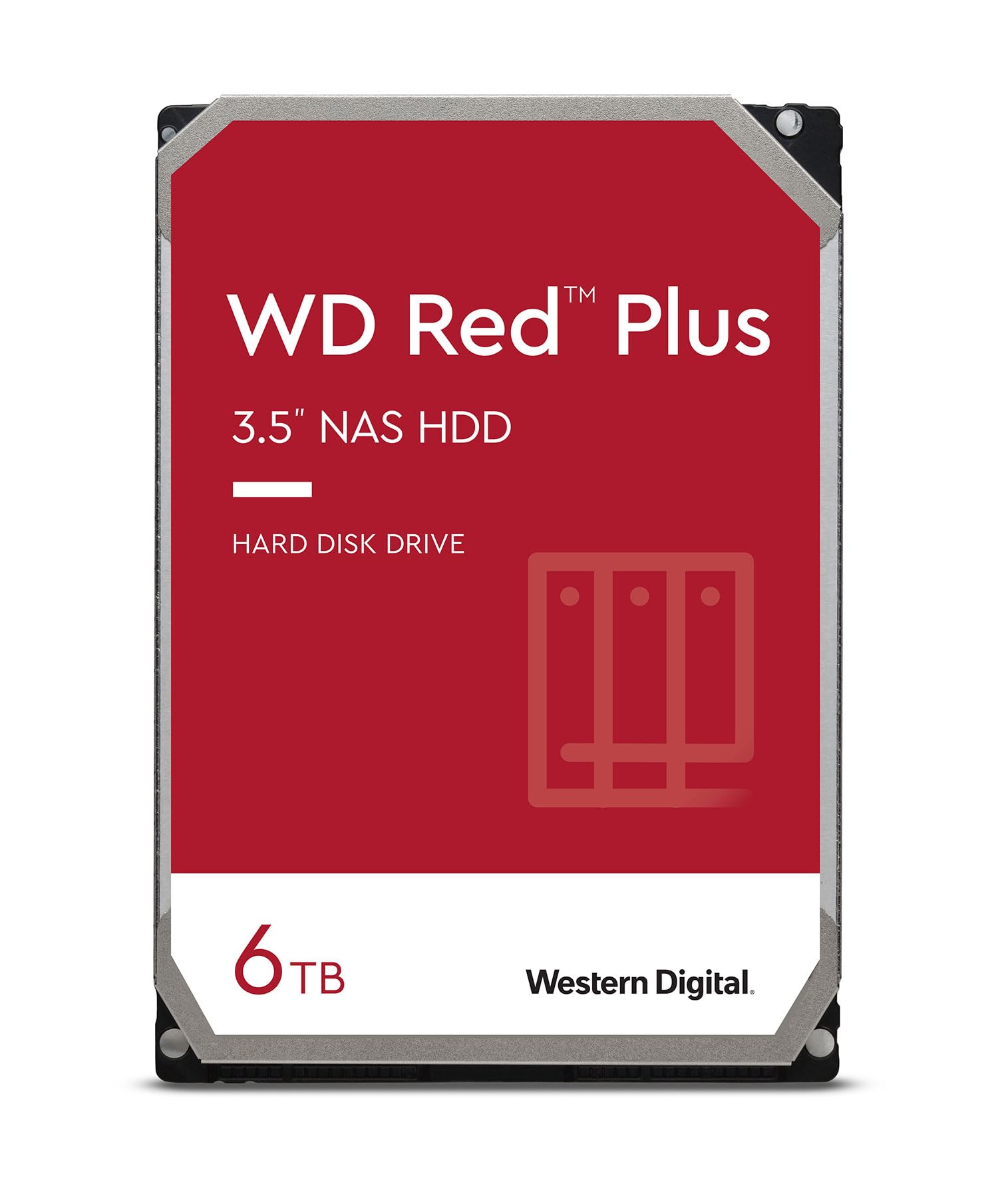 Photo 1 of Western Digital 6TB WD Red Plus NAS Internal Hard Drive HDD - 5400 RPM, SATA 6 Gb/s, CMR, 64 MB Cache, 3.5" - WD60EFRX