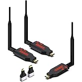 Wireless HDMI,One Transmitter and Two Receiver, 330FT/100M 4K Decode 1080P Output,Plug & Play Portable 2.4G/5G Wireless HDMI Extender Kit Support Simultaneous Playback on Multiple Devices (1 TX+2 RX