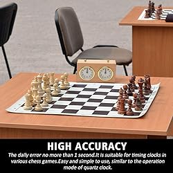 fayle Chess Clock Timer,Board Game Analog Wooden