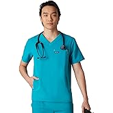 Members Only Manchester V-Neck Scrub Top with Pockets | Medical Scrubs for Men |Hospital Uniform | Comfortable Stretch Fabric