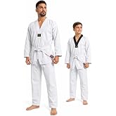 TWISTER FIGHT WEAR Taekwondo Uniform, TKD Uniform, Dobok, 8oz Poly/Cotton, White Belt Included