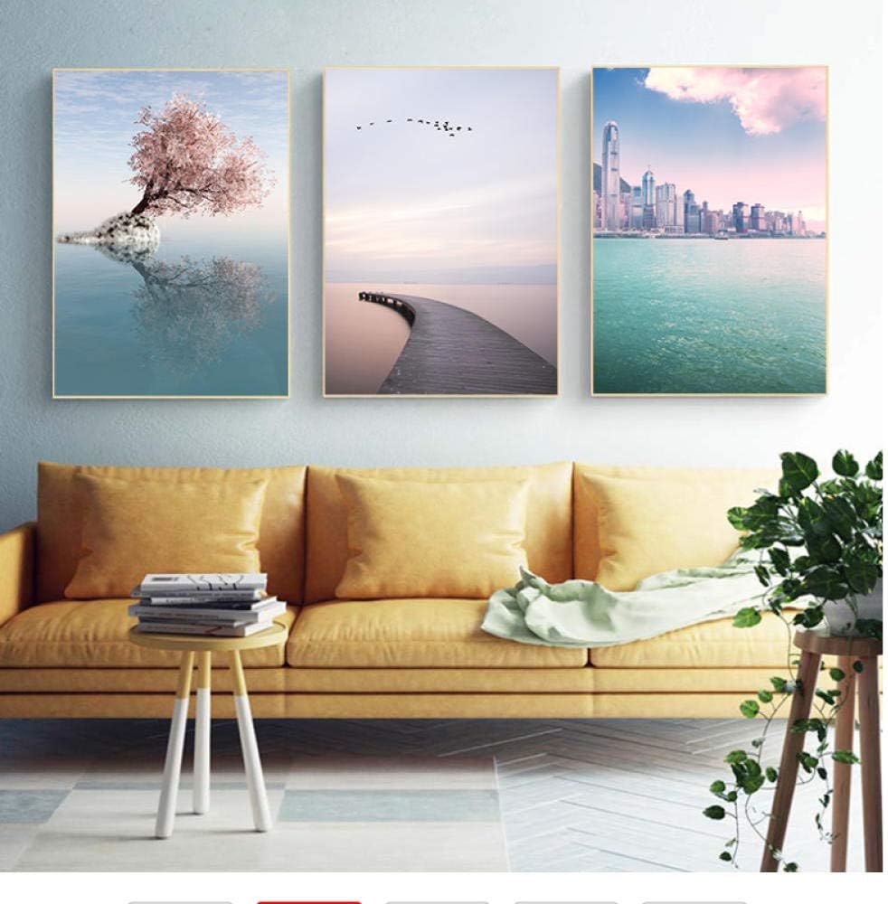 Juabc Abstrakte Hochhaus-Landschafts-Leinwand-Malerei-Kunstdruck-Plakat