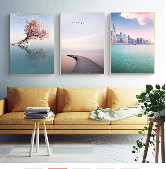 Juabc Abstrakte Hochhaus-Landschafts-Leinwand-Malerei-Kunstdruck-Plakat