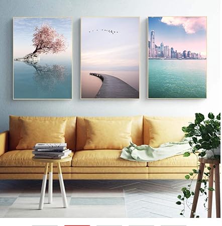 Juabc Abstrakte Hochhaus-Landschafts-Leinwand-Malerei-Kunstdruck-Plakat