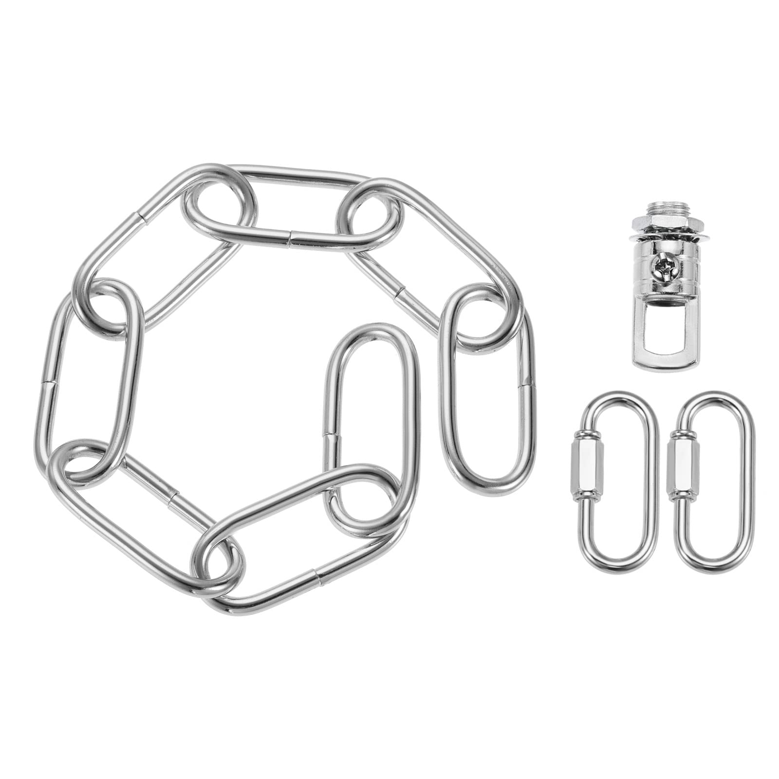 YOKIVE 1 Set Pendant Light Fixture Chain, 4mm Thick Chandelier Hanging Link with Connector Hooks Ring, Great for Ceiling Lights, Lamps (Silver, 12-Inch)
