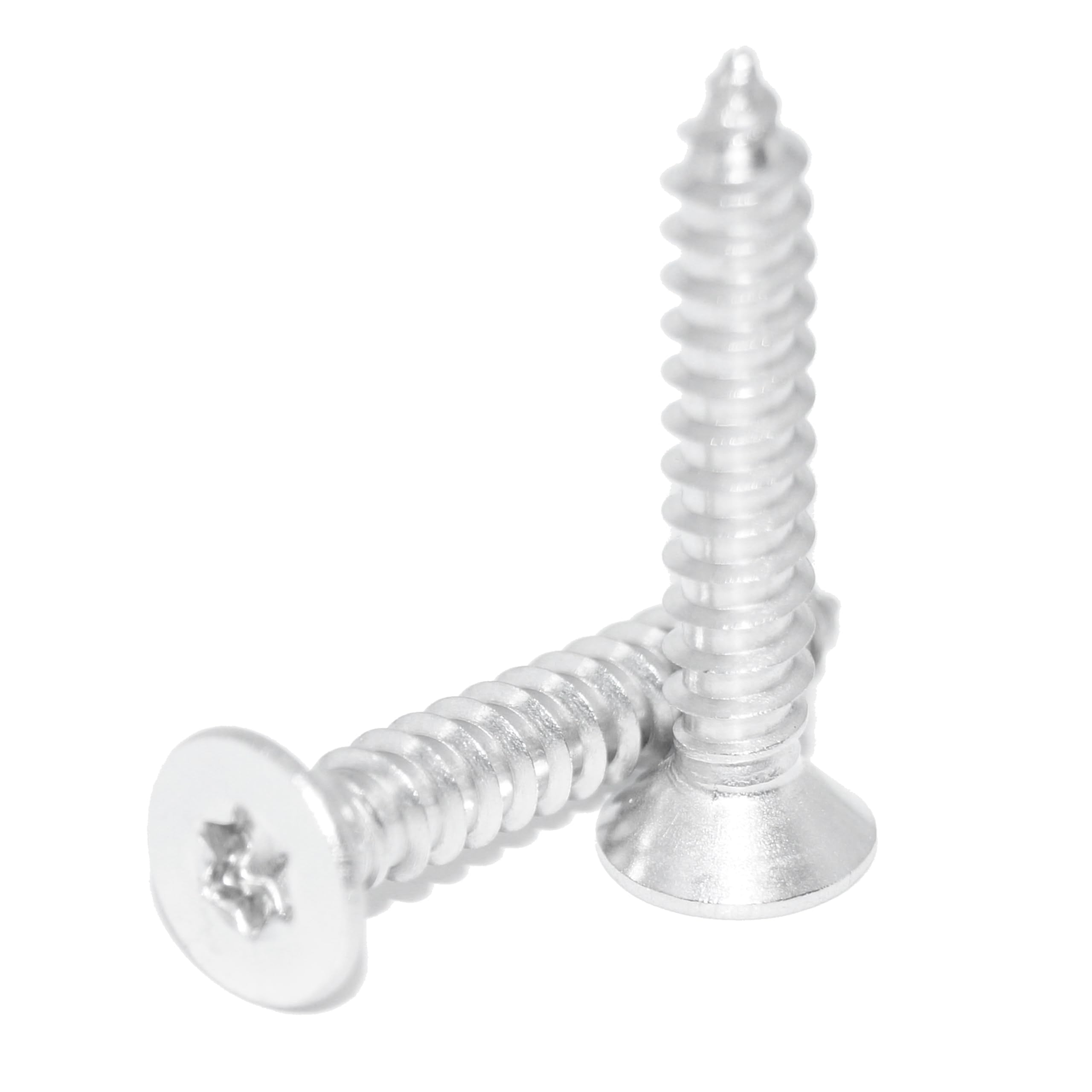 Tapping Screws 5.5 x 100 Stainless Steel A2 Pack of 6 Countersunk Tapping Screws with Hexalobular Hexalobular TX25 - ISO 14586 - DIN 7982 - Form C - Rust-Free