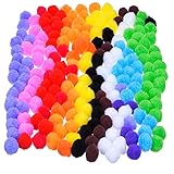 Outus Pompoms for Craft Making and Hobby Supplies 0.9 Inch, 200 Pieces, Assorted Colors