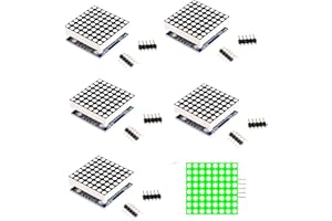 Azuocn 5PCS MAX7219 8x8 Dot Matrix LED Display Module 5V MCU Control MAX7219 LED Dot Matrix DIY Kit (Green)