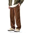 PLEPAN Mens Corduroy Pants Baggy Wide Leg Loose Fit Drawstring Elastic Waist Sweatpants Vintage Pants