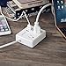 Mini USB Power Strip JSVER Travel Power Strip with 3 USB, 2 AC outlets Surge Protectors, Desktop USB Charging Station with Long Extension Cord (White)