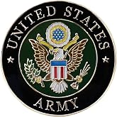 Support the Army 1 inch Diameter Die-struck Metal Military Lapel Pin with Butterfly Clasp Closure
