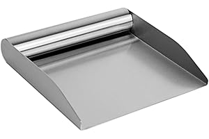 Fox Run Stainless Steel Kitchen Food Scoop, 6" Food and Bench Scraper with Handle