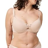 Torrid Women's Plus Size XO Plunge Push-Up Bra with Crisscross Design, Rose Dust, 42C