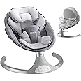 LAREX Baby Swing,Infant Electric Swing,Portable Swing,Remote Control Indoor Baby Rocker with 5 Sway Speeds,1 Seat Positions (Gray)