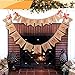 Jolik Merry Christmas Burlap Banner with 4 Red Bows - Merry Christmas Banner Decoration for Fireplace Wall Tree