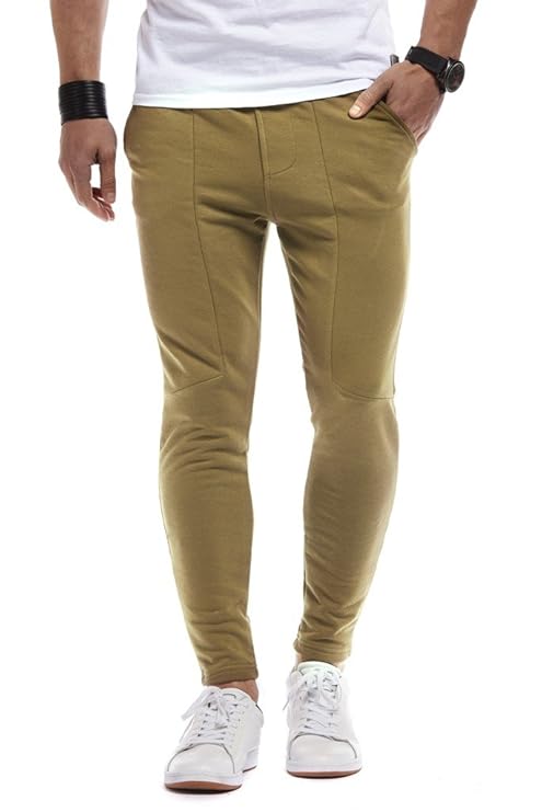 LEIF NELSON Gym Herren Freizeithose Jogginghose | Moderne Männer Lange Trainingshose | Herren Schwarze Sporthose für Fitness 