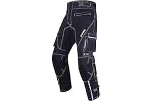 ALPHA CYCLE GEAR Dirt Bike Motocross Motorcycle pants for men hi Vis armor riding racing dual sports overpants atv mx bmx (BLACK, WAIST 32"-34" INSEAM 30")