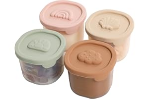 YIVEKO Baby Food Containers Silicone Baby Food Storage Containers for Infants and Toddlers Baby Food Jars Silicone Baby Food Container Freezer Safe Reusable Baby Food Containers with Lids 4PK