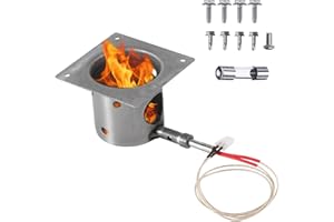 OUTGIK Fire Burn Pot Replacement Parts for Traeger & Pit Boss Wood Pellet Grill and Hot Rod Ignitor Kit, with 2 Sets of Screws