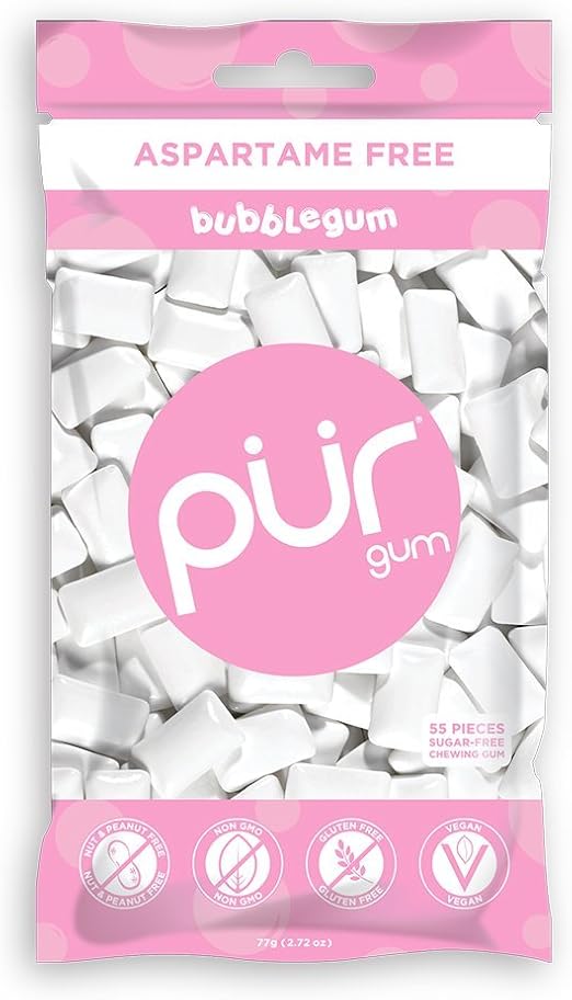 PUR Gum, Bubblegum, 100 Xylitol, 77g (Pack of 1) 55 Pieces Amazon.co.uk Grocery