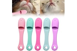 SICOSPI Cat Chin Brush, 2024 Upgraded Silicone Pet Finger Toothbrush, Dog Tooth Brush with Improved Design, Cat Finger Toothbrush for Pet Dental Care, Silicone Brush for Cats Chin Cleaning Tool (5)