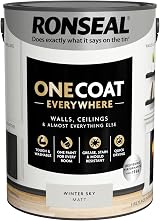 Ronseal One Coat Everywhere Paint Winter Sky Matt 5L Durable Interior view 3