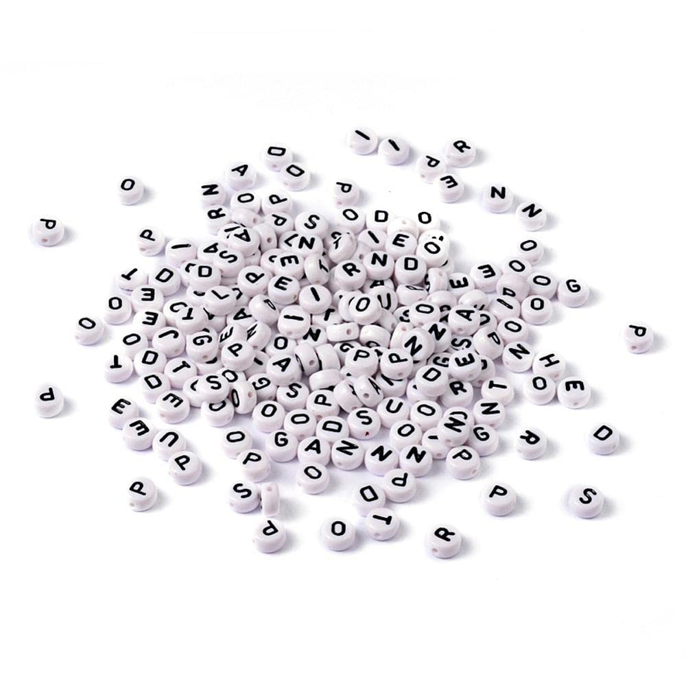 Handicraft Emporium | Flat Round Alphabet Acrylic Beads | Approx 50g / 350 Pieces | A-Z Mixed Letters