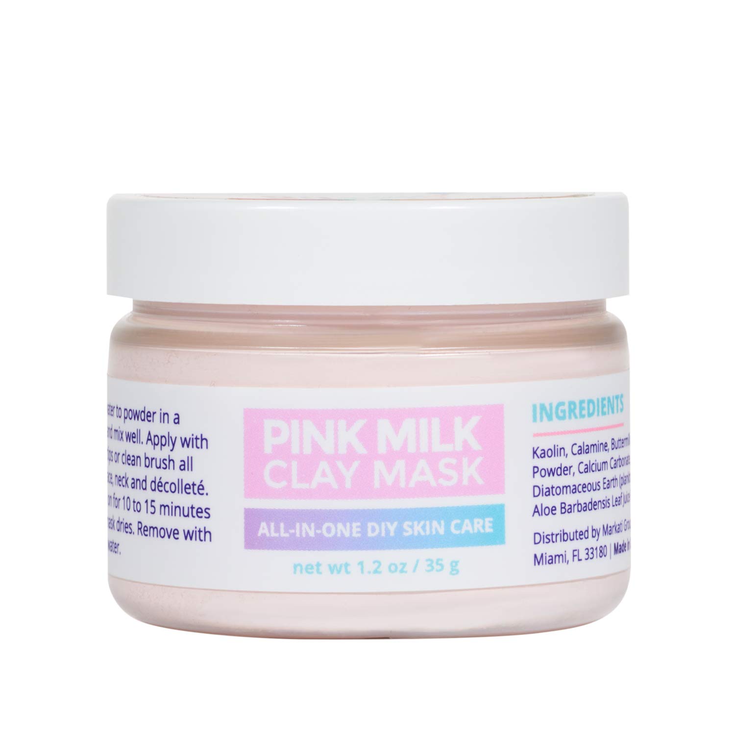 23 Skin Pink Milk Clay Mask, Soothing and Calming DIY Brightening Facial for Sensitive and Problem Skin - Revitalize Your Skin with our Pink Clay Face Mask - Natural Anti-Aging Probiotics - Lactic Acid, Organic Aloe Vera Powder - 1.2 oz. / 35 g