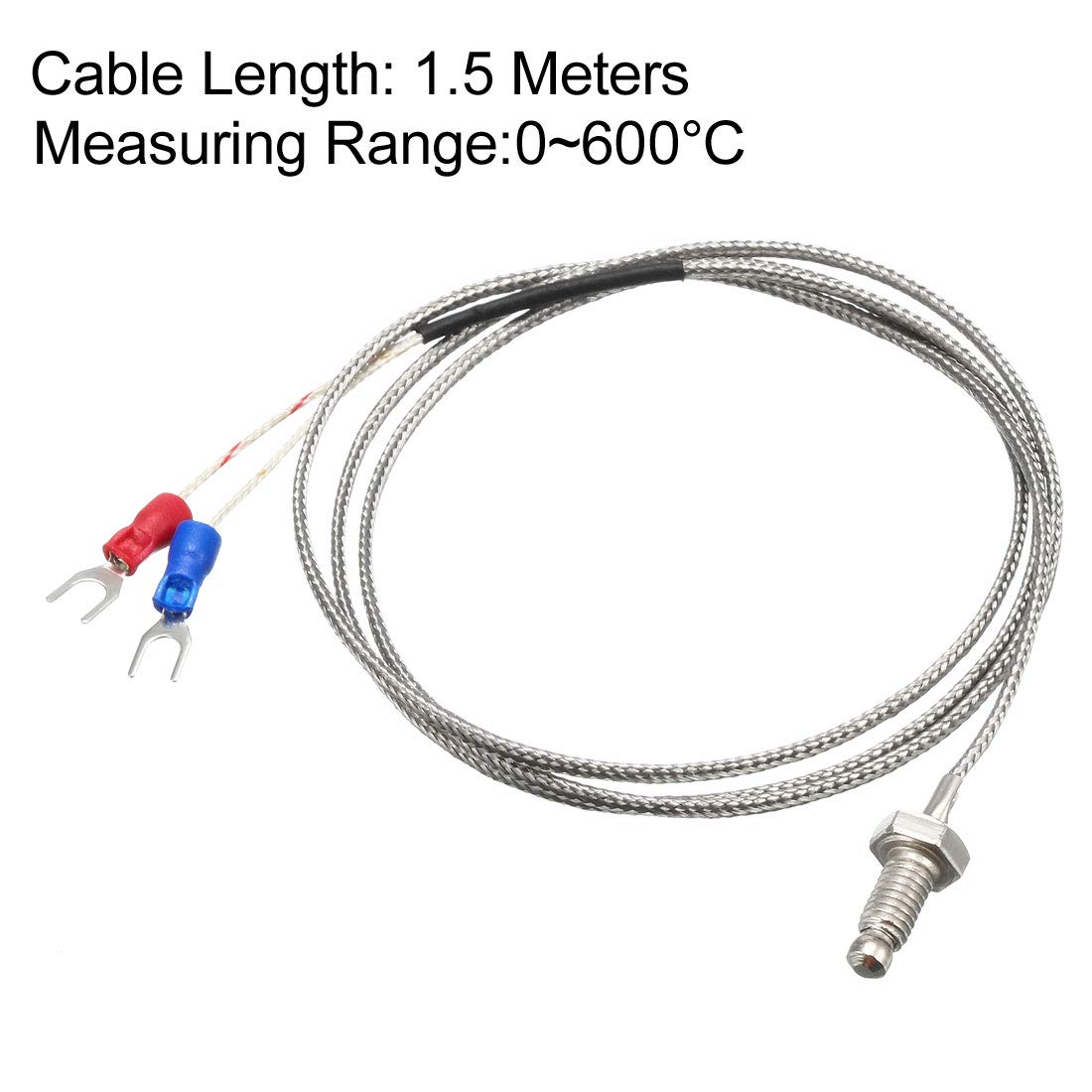 sourcing map K Type Thermocouple 0-600C M6 Temperature Sensor Probe 5ft - Image 4