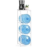 OYEAL 5 Gallon Water Bottle Jug Holder 3-Tier Water Bottle Holder Organizer with Top Shelf, Heavy Duty Water Dispenser Stand Rack for Kitchen Living Room Office, White