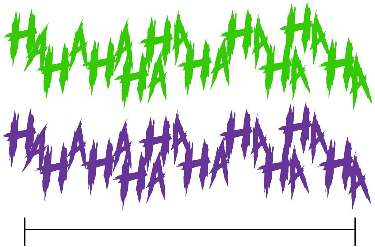 Photo 1 of 2X Joker Haha Serious Evil Body Windshield Car Sticker Decal 8" Lime Green + Purple