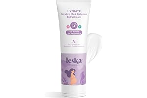 Leska Maternity Stretch Mark Cream | STAGE B: HYDRATE Stretch Mark Defense Belly Cream (Pregnancy Months 6-9) | Part of a Complete 3-Stage Pregnancy Skincare System | New Mom Gifts (4oz)