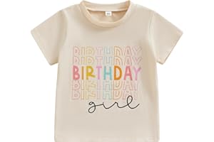 WoHaHa Birthday Boys Girls Shirts Toddler Summer Outfits Birthday Party T-Shirt Short Sleeve Clothes Birthday Gift Tops Tee