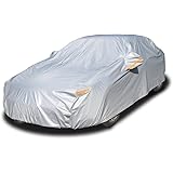 kayme 6 Layers Car Cover Waterproof All Weather for Automobiles, Outdoor Full Cover Rain Sun UV Protection with Zipper Cotton
