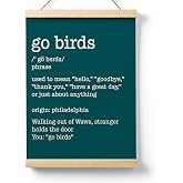 Ryeolo Football Green Go Birds Definition Wooden Poster Hanger Frame 12.5x17 Inch, Go Birds Green Poster Hanger Frame, Motivational Wooden Hanging Wall Art Decor For Home Room