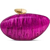 NEWROGENG Acrylic Shell Clutch Purse for Women, Marble Evening Bag with Magnetic Closure for Wedding Party
