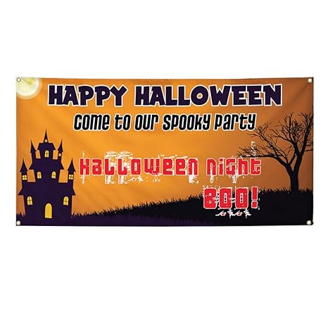 Amazon Com Vinyl Banner Sign Come To Our Spooky Party Haunted