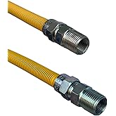 36" Stainless Steel Gas Connector with 1/2" and 1/2" Fittings