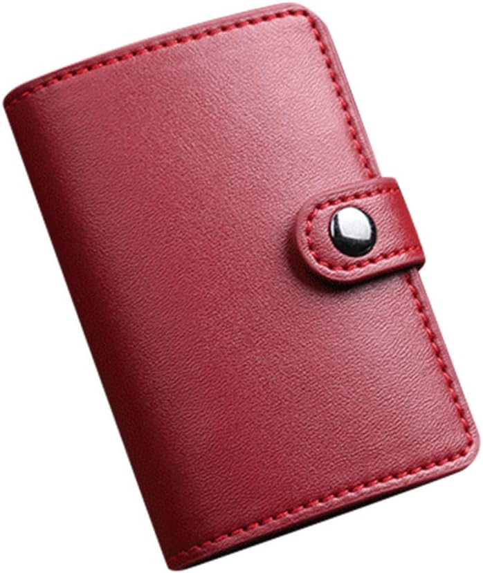 Weisfe78 Business Name RFID Blocking PopUp Card Holder Luxury Leather Multifunctional Wallet,Business Name Card Holder Wallet Credit Card - 10 x 6.5 x 1.3 cm
