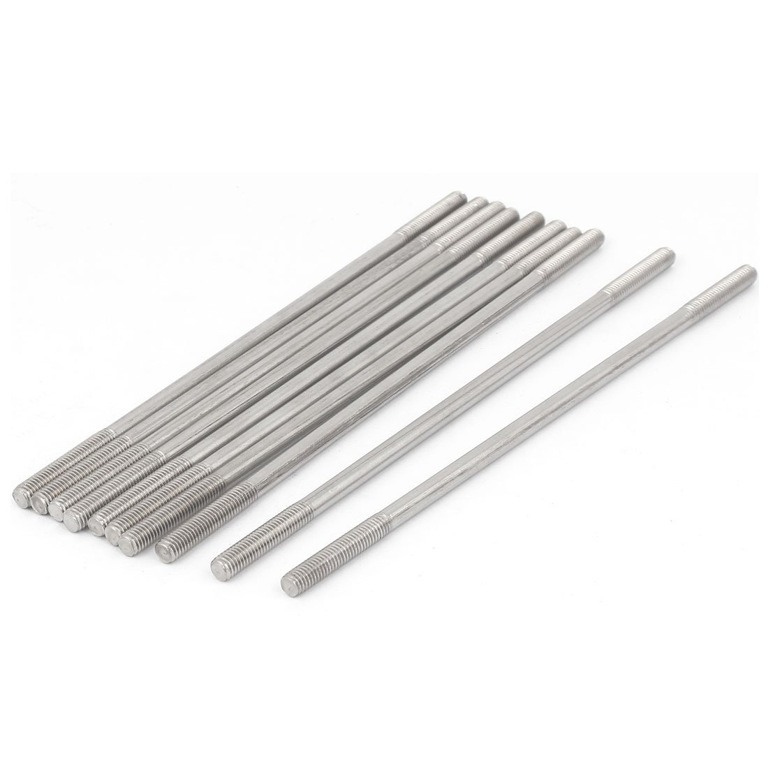 sourcingmap M5x150mm 304 Stainless Steel Double End Threaded Stud Screw Bolt 10pcs